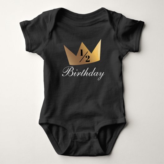 Crown Fraction Gold Halthday Romper (Voorkant)