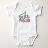 Crown Girl Power Doodle Girly Doodle Power Girl Romper (Voorkant)