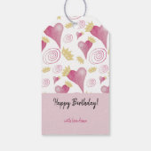 Crown Heart Pastel Blush Waterverf Monogramed Cadeaulabel (Achterkant)