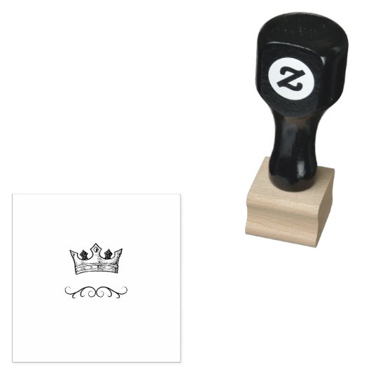 Crown King Mustache Barbershop Logo Rubberstempel (Gestempeld)