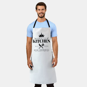 Crown King of the Kitchen Foodie Dad Personalized Schort