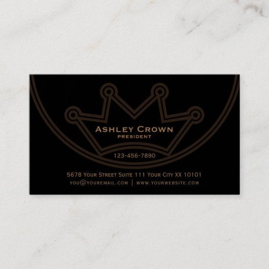 Crown Logo Business Card Visitekaartje (Voorkant)