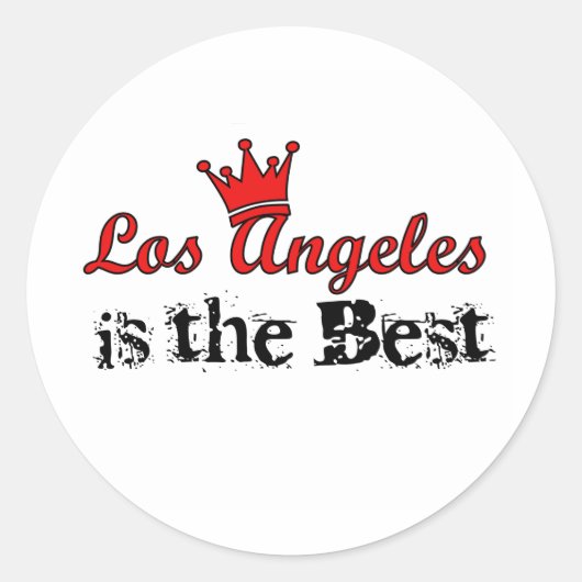 Crown Los Angeles Ronde Sticker (Voorkant)