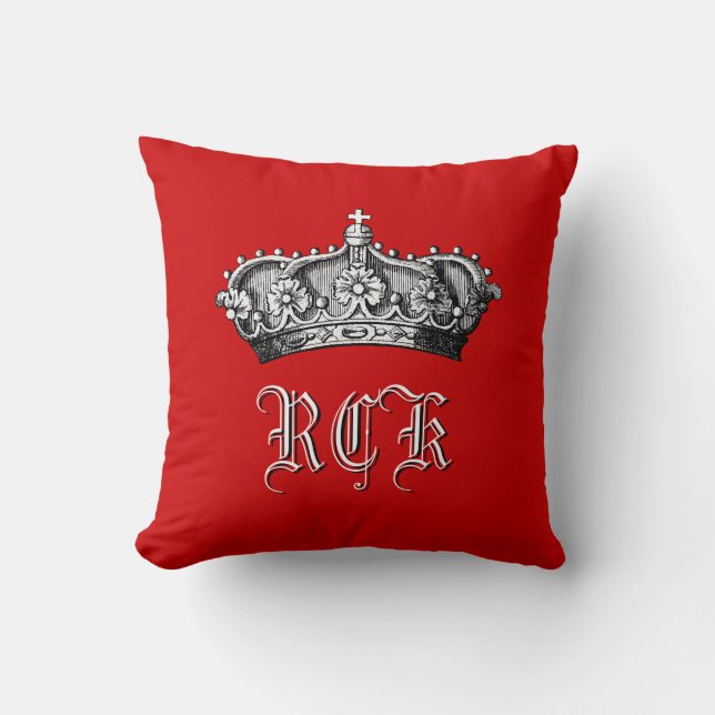 Crown Monogram Regal Touch Kussen (Voorkant)