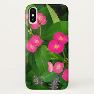 Crown of Thorns roze bloesems iPhone X Hoesje