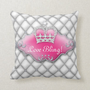 Crown Pillow Tufted Satin Diamond White 2 Kussen