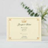 Crown Regency in Gold en Ivory Response Kaart (Staand voorkant)