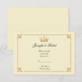 Crown Regency in Gold en Ivory Response Kaart (Voorkant / Achterkant)