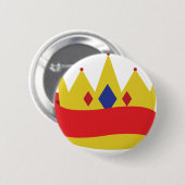 Crown Ribbon Ronde Button 5,7 Cm (Voorkant /achterkant)
