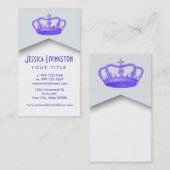 Crown Royalty Princess of Queen Sjabloon V2 PAARS Visitekaartje (Voorkant / Achterkant)