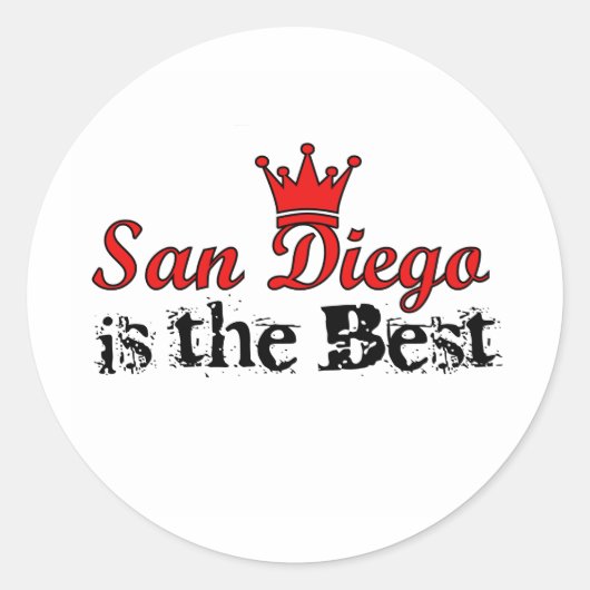Crown San Diego Ronde Sticker (Voorkant)