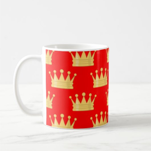 Crown Seamless Pattern Koffiemok (Links)