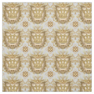 Crown Shield Family Crest Fabric Stof