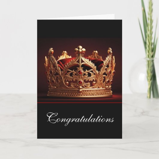 Crown Wenskaart-Congrats Kaart (Voorkant)