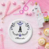 Crown Wreater A Monogram Wedding Papieren Bordje (Feest)