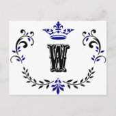 Crown Wreath Monogram "W" Briefkaart (Voorkant)