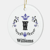 Crown Wreath Monogram "W" Keramisch Ornament (Links)