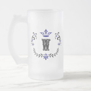 Crown Wreath Monogram "W" Matglas Bierpul