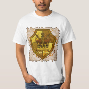 Crown Zwaard Schild achternaam t-shirt
