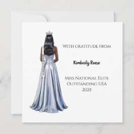 Crowned Beauty Queen Flat Thank You Card Bedankkaart