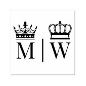 Crowned Bruid Bruidegom Trouw 2 Initiaal Monogram  Zelfinktende Stempel (Design)