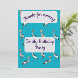 Crowned Cranes Thank you Card Kaart