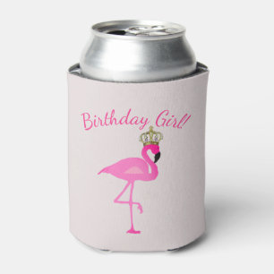 Crowned Flamingo Birthday Girl Koelbox Blikjeskoeler