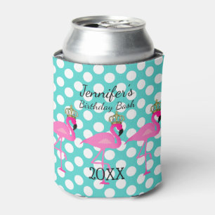 Crowned Flamingo Personalized Birthday Koelbox Blikjeskoeler