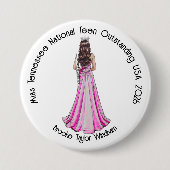 Crowned Queen Custom Pageant Button (Voorkant)