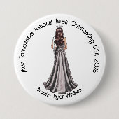 Crowned Queen Custom Pageant Button (Voorkant)