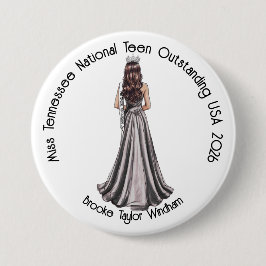 Crowned Queen Custom Pageant Button