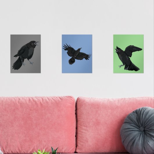 Crows Black Birds Ravens Print Set (Salon)