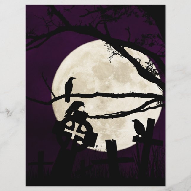 Crows & Crows Halloween Papier à papier à morceau (Devant)