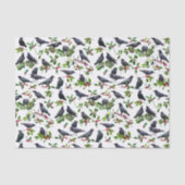 Crows Holly Tissue Paper Tissuepapier (Voorkant)