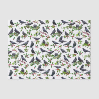 Crows Holly Tissue Paper Tissuepapier
