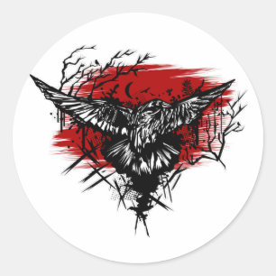 Crows Night Ronde Sticker