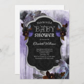Crows Ravens Goth Baby shower Invitation (Devant / Derrière)