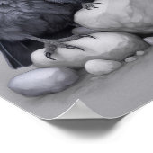 Crows Rock ! Poster avec des corbeaux parents et e (Coin)