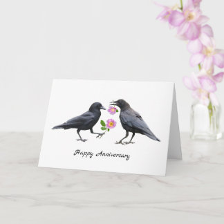 Crows Roses Anniversary Card Kaart
