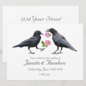 Crows Roses Wedding Invitation (Devant / Derrière)