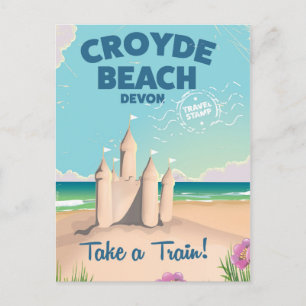 CROYDE BEACH Devon Vintage reisposter Briefkaart