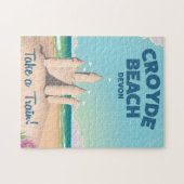 CROYDE BEACH Devon Vintage reisposter Legpuzzel (Horizontaal)