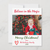 Croyez à la carte de Noël photo de magie de Noël (Devant)