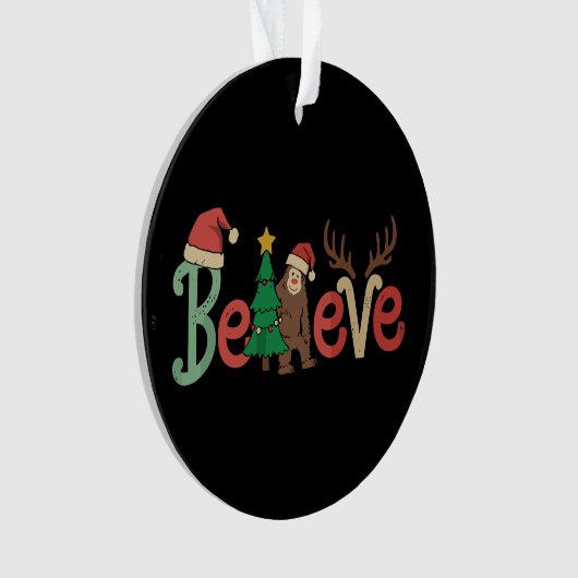 Croyez Bigfoot Sasquatch Père Noël Reindeer Noël (devant)