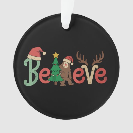 Croyez Bigfoot Sasquatch Père Noël Reindeer Noël (devant)