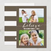 Croyez deux Cartes photos de vacances | Taupe (Devant / Derrière)