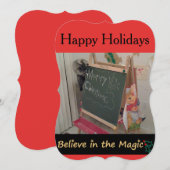 Croyez en la carte de voeux de Noël magique (chat) (Devant / Derrière)