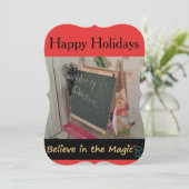 Croyez en la carte de voeux de Noël magique (chat) (Debout devant)