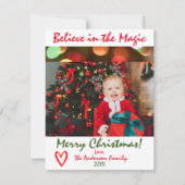 Croyez en la carte de vœux de Noël photo Magie de  (Devant)