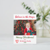 Croyez en la carte de vœux photo de Noël Magique d (Debout devant)